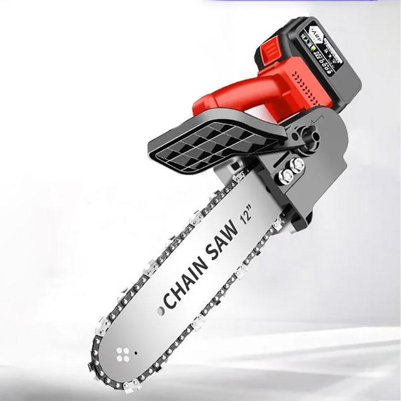 36V Electric Chain Saw Set Cordless Pruning Saw 20cm Handheld Logging Saw  with 2 Batteries and Tool Box