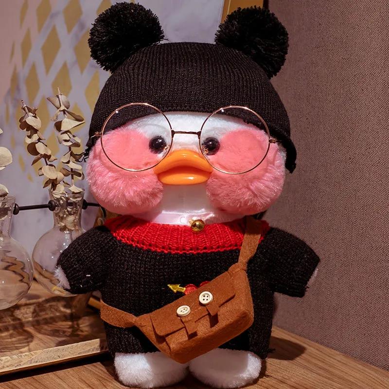 30cm Children's Plush Toys Lovely Small Duck Plush Doll with Clothes and Glasses Kid's Cute Birthday Gifts Home Doll Decor