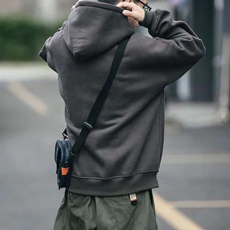 Autumn and Winter Hooded Plus Velvet Thick Sweater Men's Loose Trend Hooded Outdoor Casual Coat