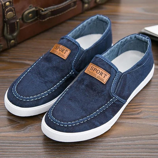 Spring Breathable Old Beijing Cloth Flat Shoes Slip-on Canvas Shoes Non-slip Casual Sport Sneakers Lazy Shoes Work Men's Shoes