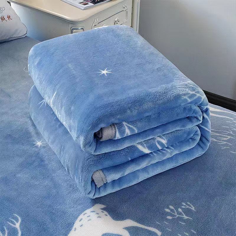 Coral Fleece Blanket Sheet Short Fleece Blanket Double-sided Fleece Single-piece Bedding Winter Fluffy Double-Fleece Flannel Warm Sheet