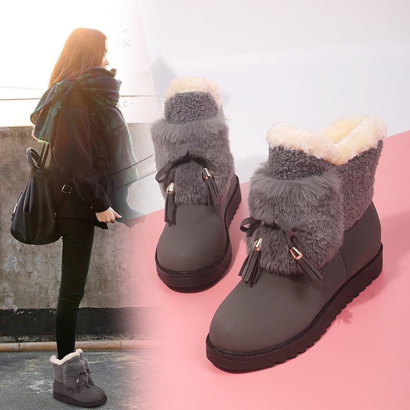 Snow Boots Female 2019 Autumn and Winter  Women's Cotton Shoes Short Boots Warm Plus Velvet Boots