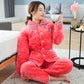 Pajamas Women's Winter Three-layer Thickened Flannel Cute Can Be Worn Outside with Large-size Warm Quilted Home Clothes Soft and Warm