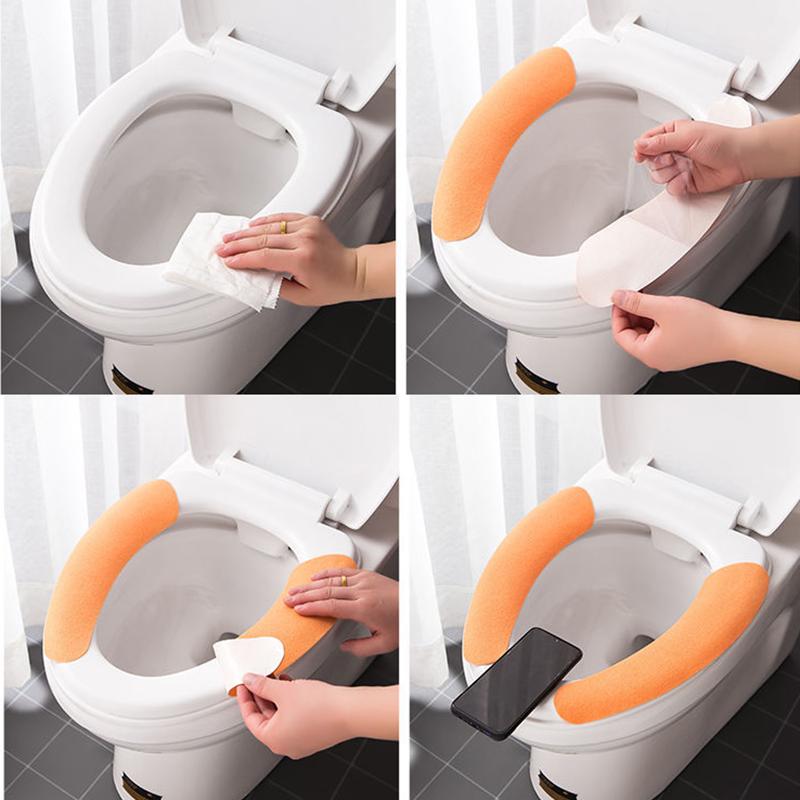 3PS Antibacterial Toilet Cushion Seat Cushion Four Seasons Universal Toilet Gasket Summer Waterproof Household Toilet Stickers Toilet Cover