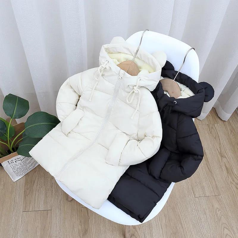 Children's Padded Jacket Boys Korean Mid-length Padded Jacket Women's Middle and Small Children Down Padded Jacket Thick Winter