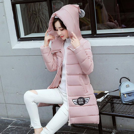 Large size Down Winter Woman's Cotton Clothing Woman's Winter Long Sleeve Warm Jacket Fashion