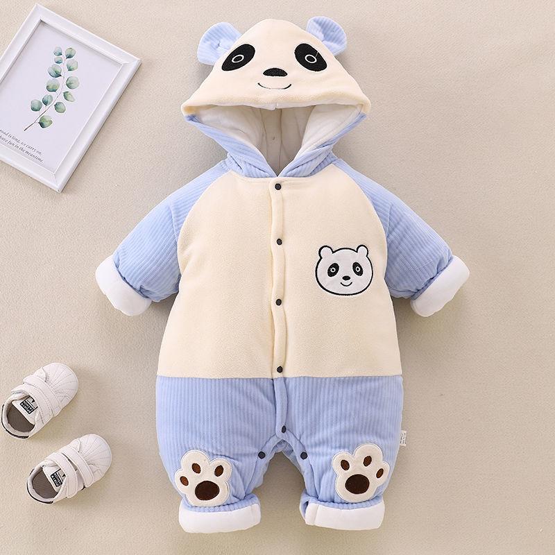 Baby Onesies Winter Thickened Newborn Clothes Warm Cotton Clothes Out Clothes for Men and Women Baby Cotton Romper