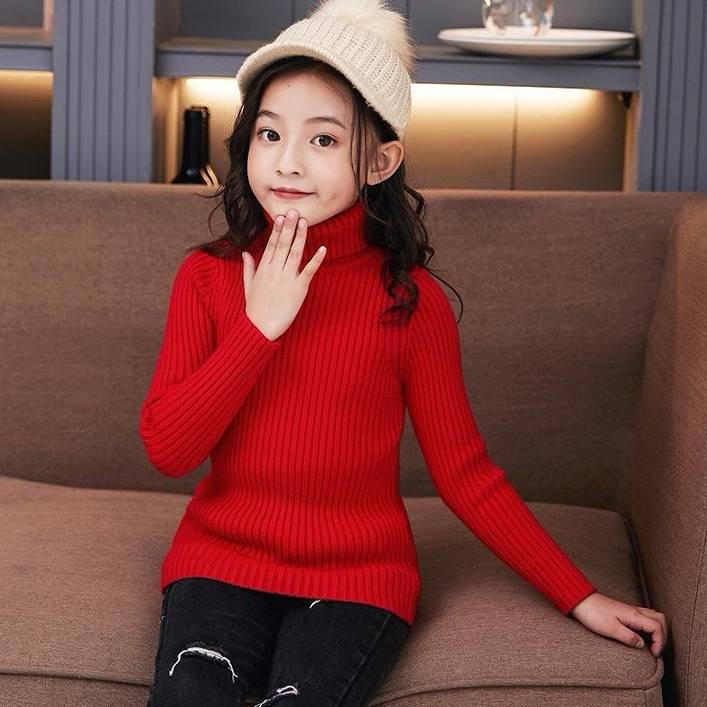 Kid's Fitted Ribbed Sweater Baby Boys Girls Sweater Children Clothes Girl Knitted Pullover