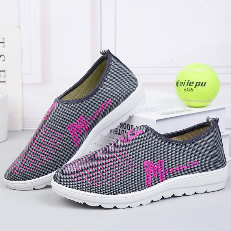 Spring and Autumn Cloth Shoes Women's Singles Soft-soled Non-slip Middle-aged Mother's Shoes with A Pedal