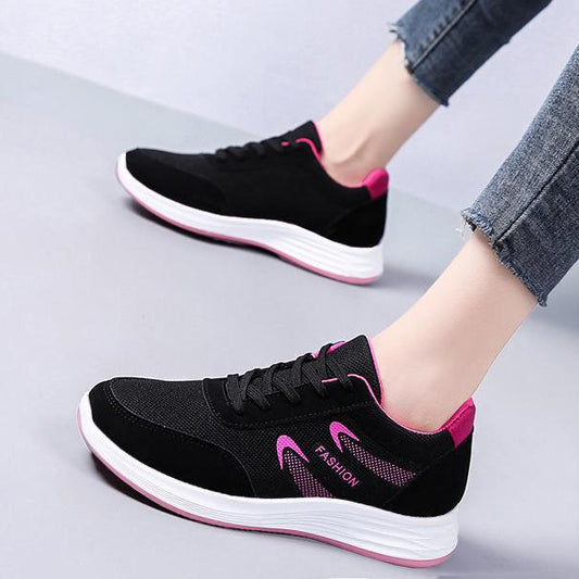 Autumn and Winter Versatile Flat Bottomed Sneakers Women's Non Slip Soft Sole Running Shoes Warm Cotton Shoes