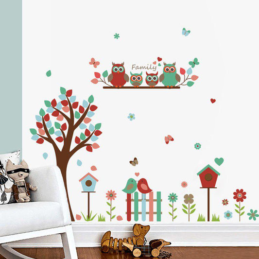 [Wall stickers] tree flower owl butterfly wall stickers for kids rooms kitchen living room bedroom d