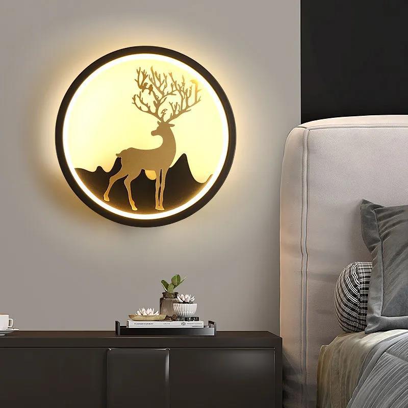 Wall Lamp Modern Minimalist Style Aisle Balcony Bedroom Bedside Wall Lamp Warm Living Room Background Wall Lamp Antler Pattern