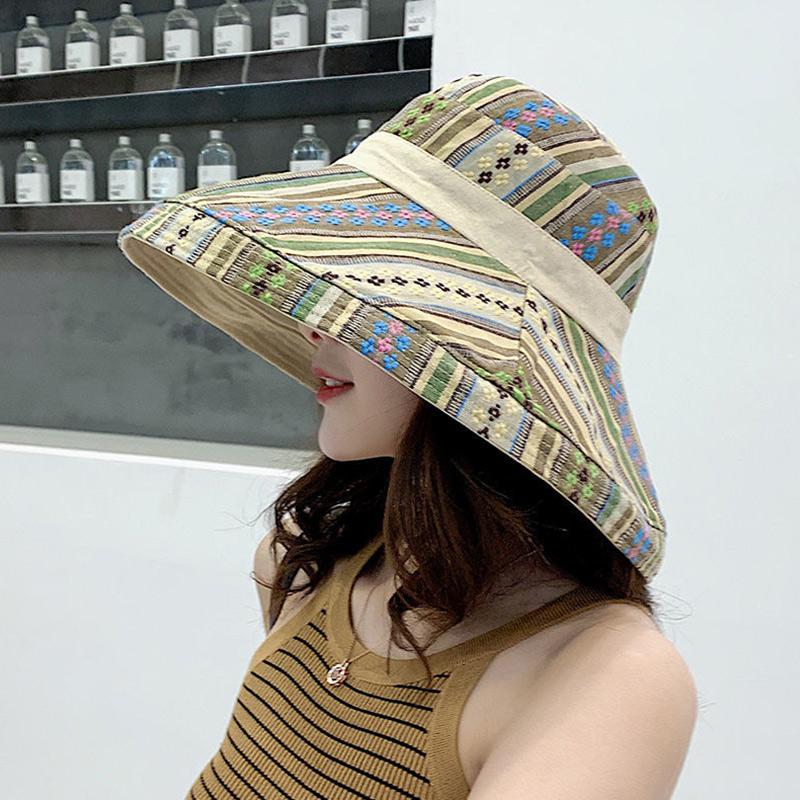 Double-sided Fisherman Hat Female Big Along The Net Red Wild Summer Hat Female Sun Hat Sun Hat Four Seasons Basin Hat