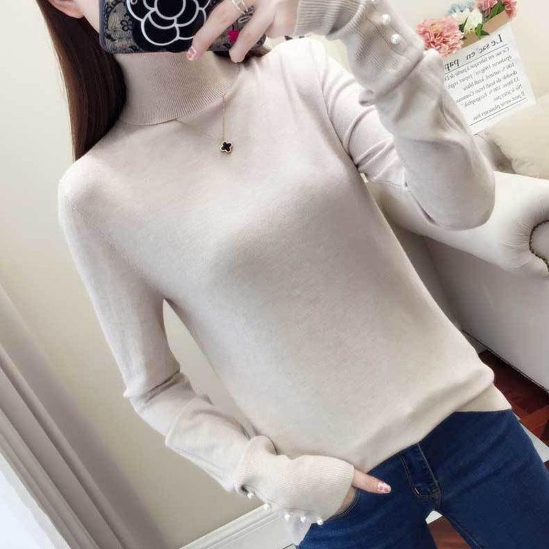 Turtleneck Sweater Women's 2020 Autumn and Winter New Slimming Bottoming Shirt Thickening Korean Version of The Loose Long-sleeved Sweater