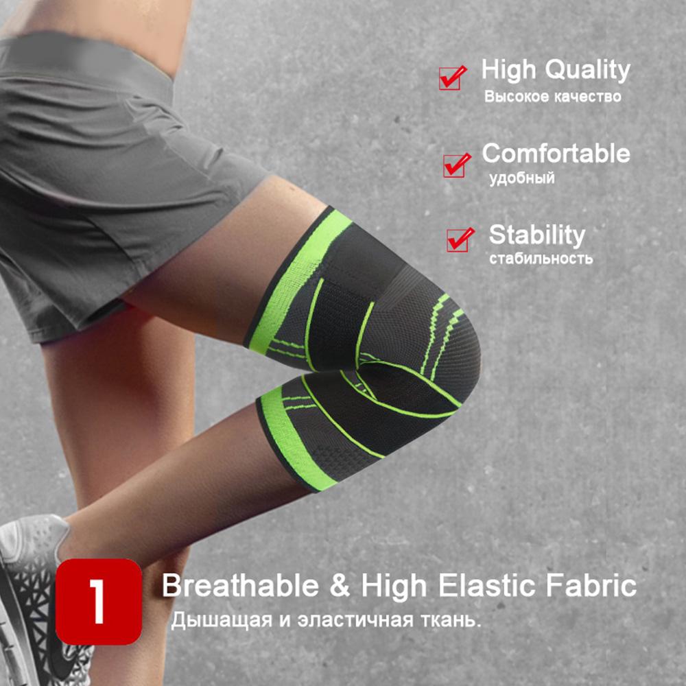 1Pair Non-Slip Knee Brace Compression Knee Sports Knee Pad Running Basketball Fitness Knee Support