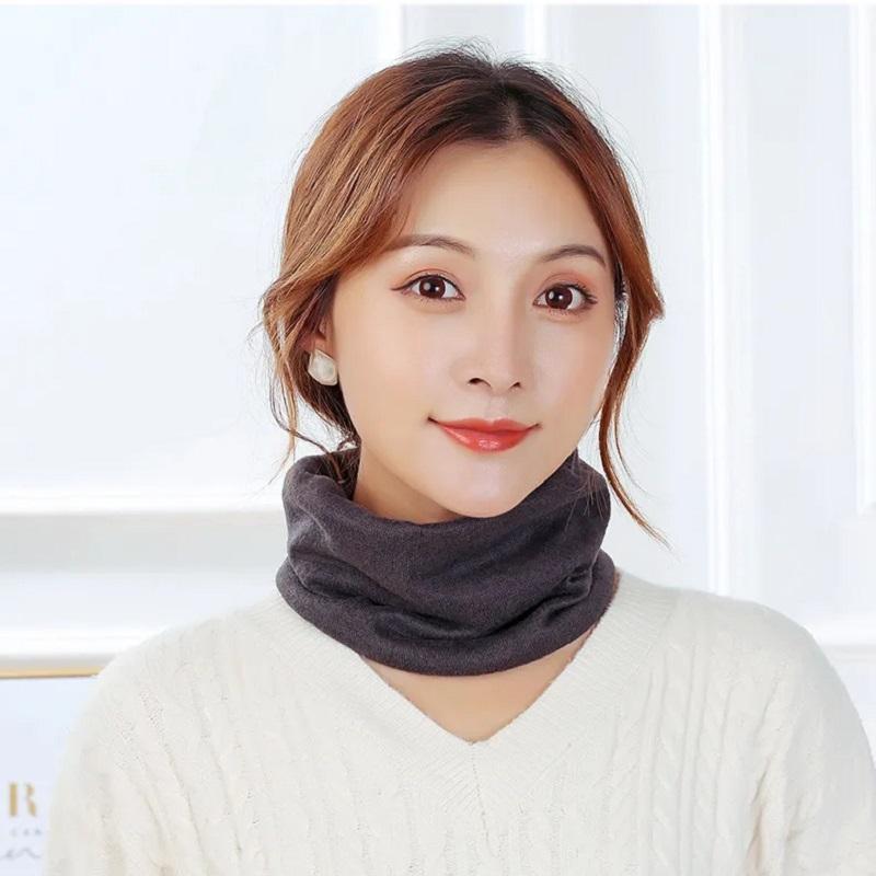 Women's Autumn and Winter Bib Pullover Scarf Korean Style Outdoor Windproof Cashmere Knitting Riding Warmth Cervical Spine Scarf Neck Collar Neckchief