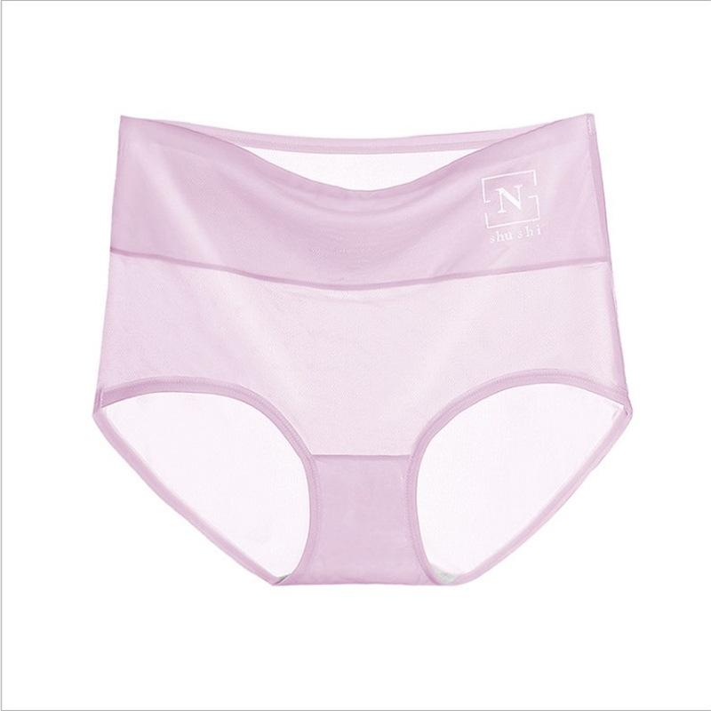 5Pcs/Set Women's Spring and Summer Large Size Causal Thin Briefs High Waist Solid Color Seamless Panties