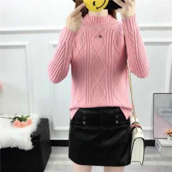 2019 Autumn Women Lady Sweater High Elastic Turtleneck Sweater Women Slim Bottoming Knitted Pullover