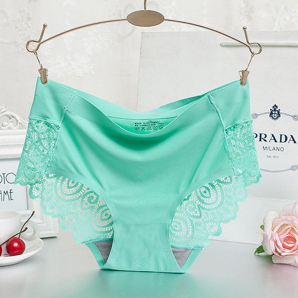 3Pcs/Set Women's Large Size Cotton Crotch Panties Female Breathable Mid-waist Seamless Solid Color Lace Briefs