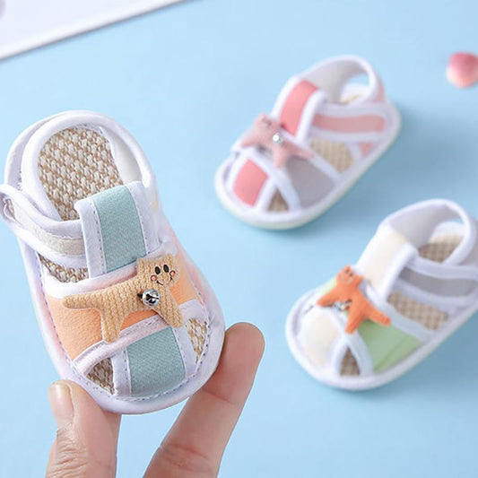 0-1 Year Old Men and Women Baby Toddler Shoes Baby Shoes Soft Bottom Non-slip Velcro Cloth Sandals Summer New Style