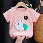 Summer Kids Cute Printing T Shirts Short Sleeve Tops Korean Style O-neck Loose T Shirts For Children Girls and Boys