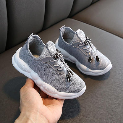 Children's Sports Shoes Spring and Autumn Flying Woven Boys Net Shoes Mesh Breathable Girls Shoes Baby Shoes