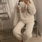 Women's Winter Thick and Velvet Korean Pajamas Suit Fashion Flannel Cartoon Outer Wear Cute Sweet Home Service