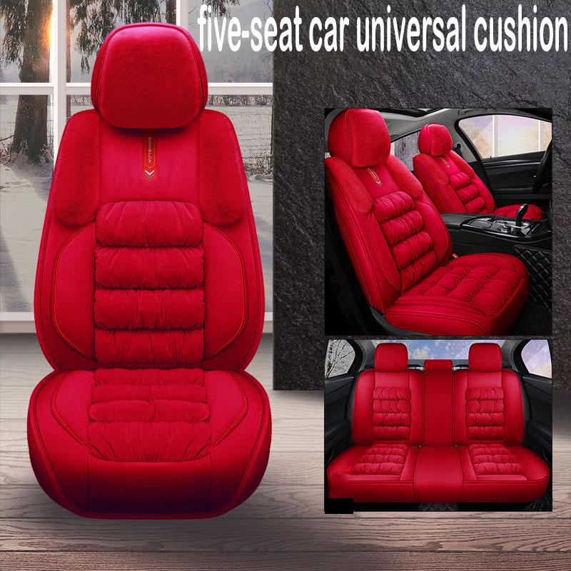 Fully-enclosed 5-seater car cushion winter warm and comfortable plush seat cover GM car cushion