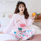 Coral Velvet Pajamas Women's Long-sleeved Thickened Plus Velvet Home Clothes Can Go Out, Leisure Suits Are Soft and Do Not Shed Hair and Do Not Fade