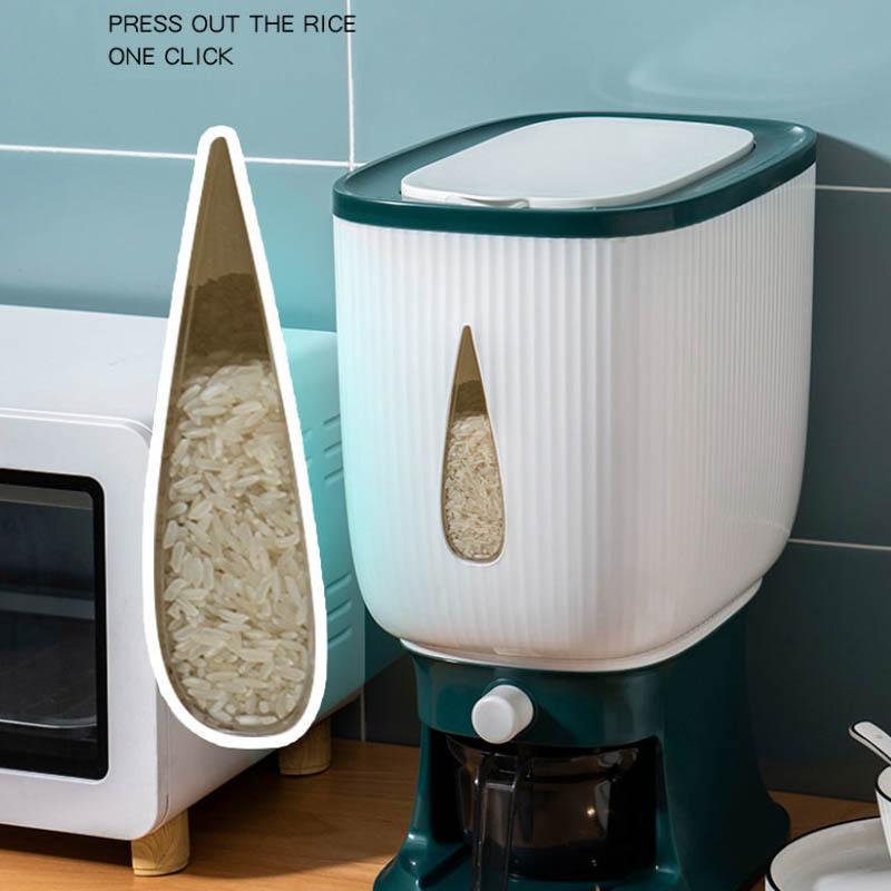 Thickened Kitchen Rice Bucket Plastic 10kg Sealed Anti-proof Moisture-proof Dry Barrel Pressing Rice Cylinder Reservoir Box