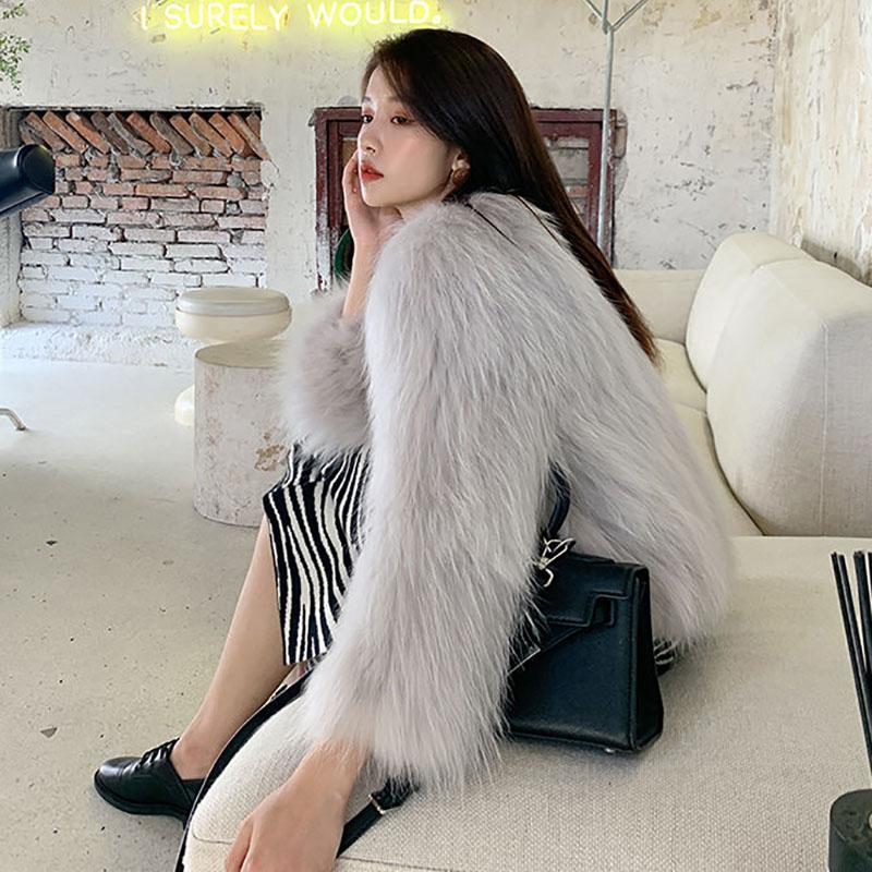 Short Female Fox Fur Coat Korean Version of Haining Mink Fleece and Fur Coat