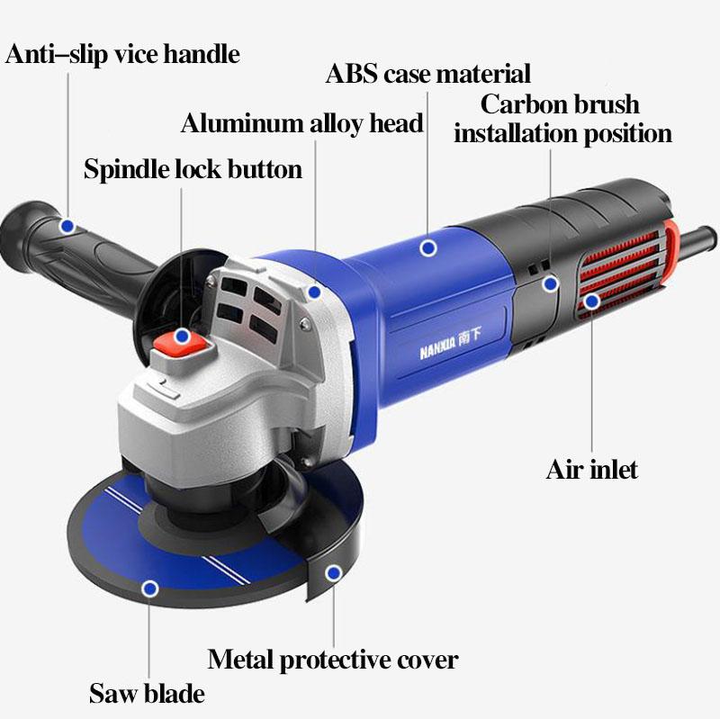 2100W Industrial Luxury Hand-held Electric Grinder Set Multi-function Angle Grinder Wire Cutter Polisher 4m Line