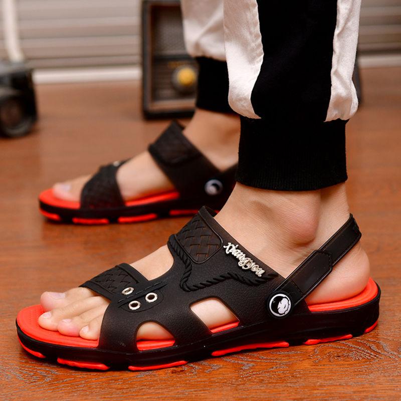 Men's Outdoor Sandals Open Toe Slippers Non-slip Bathroom Beach Sandals Lightweight Footwear