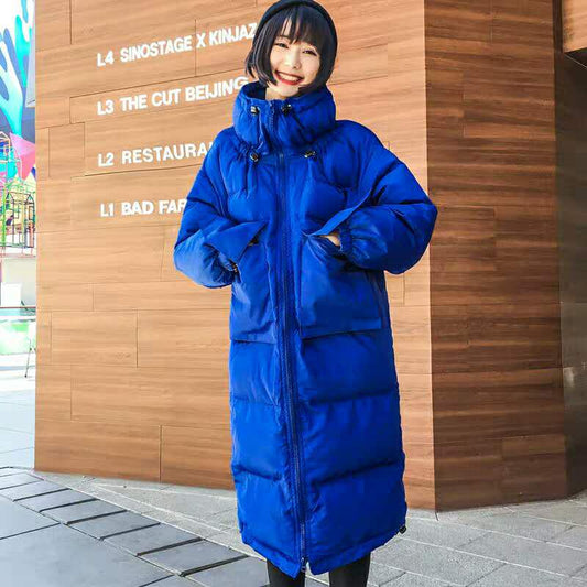 Winter Students Over The Knee In Long Korean Version Thick Size Solid Down Jacket