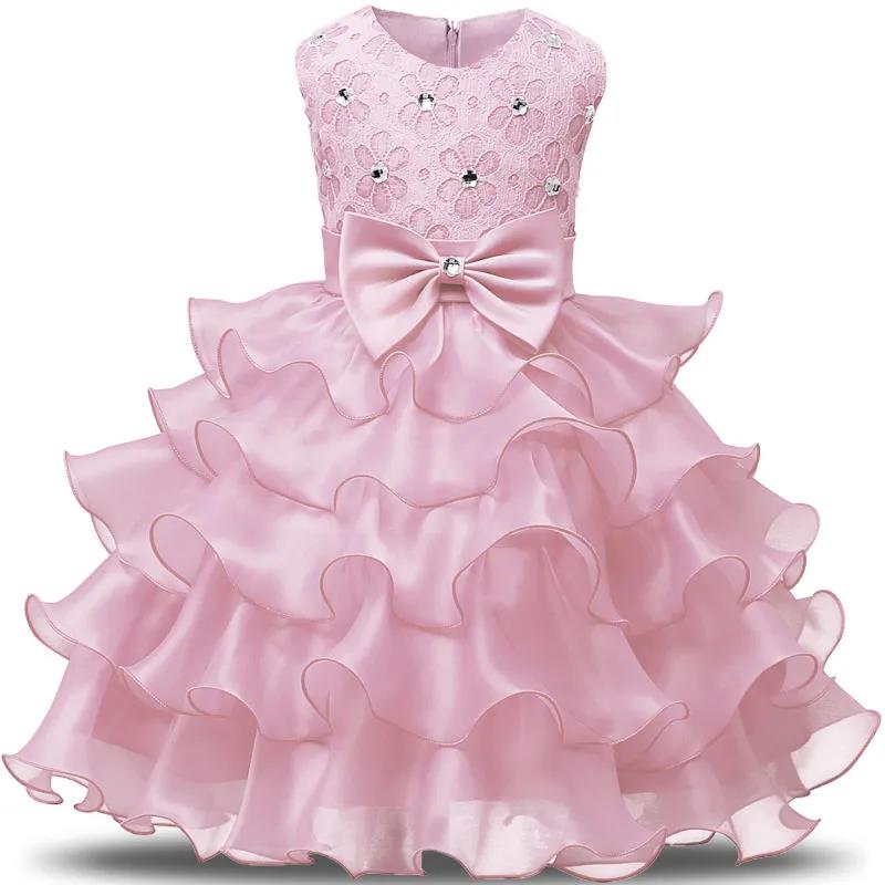 Girls Sleeveless Puffy Princess Dress Children's Wedding Show Dress Bow Western Style Dress