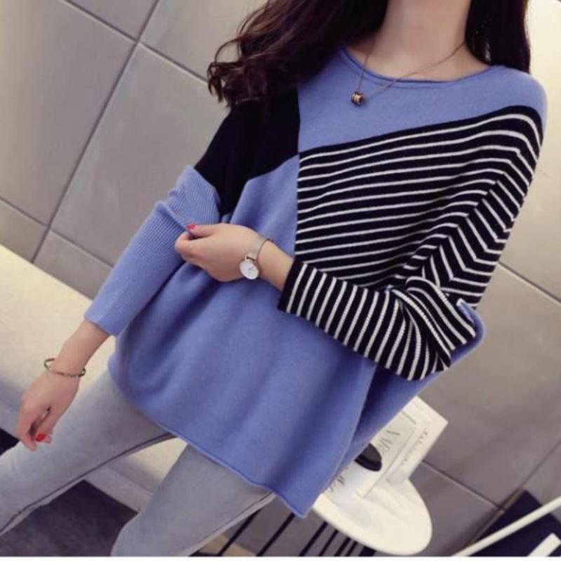 Autumn Short Bat Shirt with A Bottoming Ladies Sweater Loose Knit Outer Top