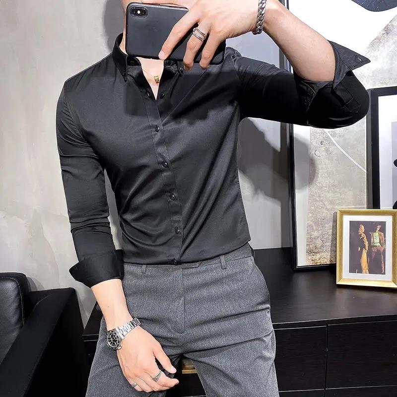 Men's Non-iron Tailoring Slim-fit Shirt Long-sleeved Business Suit Bottoming Shirt