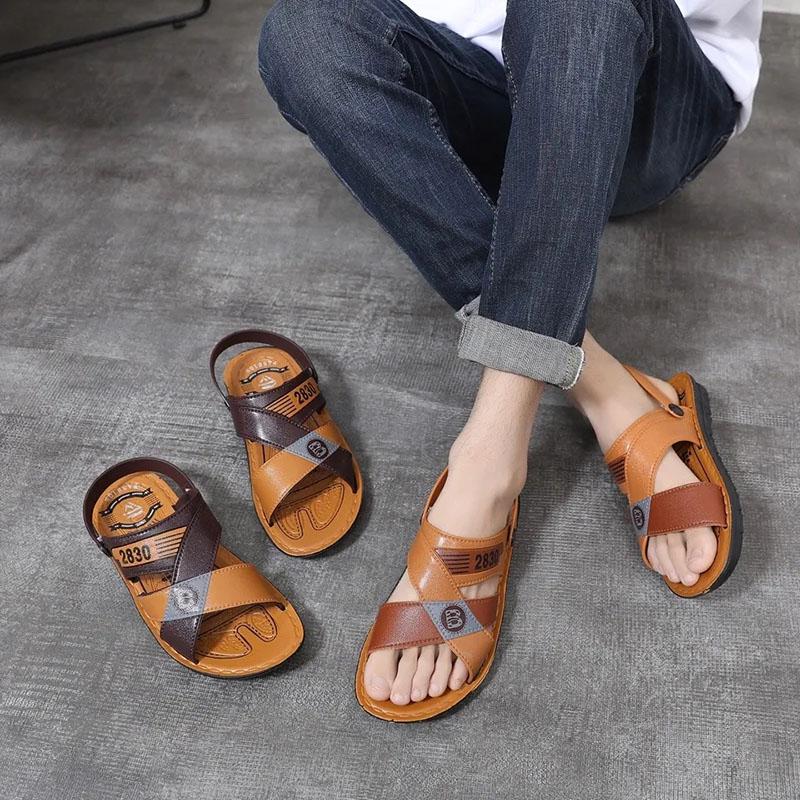 Summer Waterproof Non-slip Sandals Men's Soft Bottom Wear-resistant Dual-use Slippers Breathable Beach Sandals