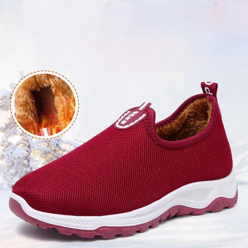 Winter Thick and Velvet Warm Flat Shoes Comfortable Non-slip Sneakers Are Lightweight