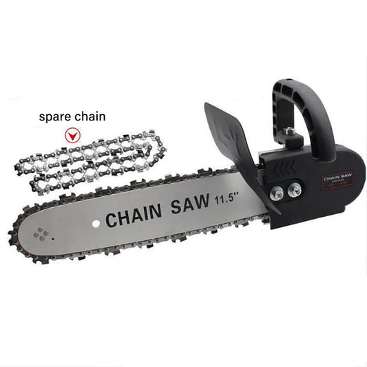 11.5 Inch Chain Saw Plus A Spare Chain Chain Saw Bracket Set with Angle Grinder Wood Sawing Tool