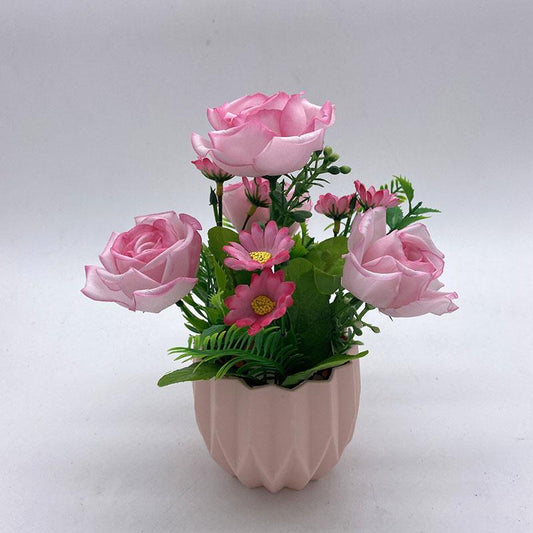 Decoration Fake Flower Flower Silk Flower Small Potted Bedroom Coffee Table Desktop Setting Room Decoration Living Room Decoration Simulation