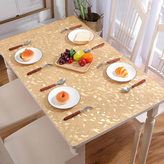 PVC Soft Glass Printing Table Mat Table Cloth Waterproof Anti-scald and Oil-proof Disposable Household Table Cloth Crystal Plate