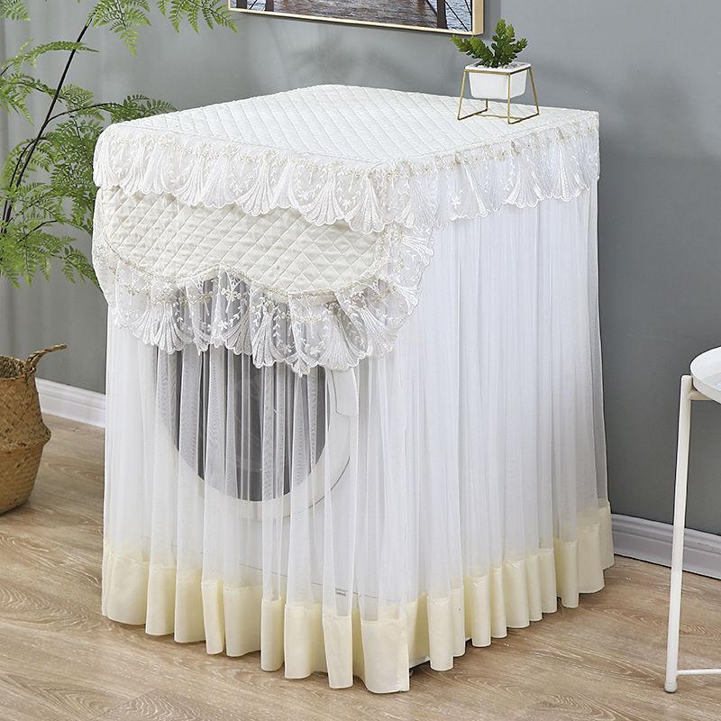 Lace Ruffle Floral Washing Machine Dust Cover Protection Front Durable Soft Home Lace Proof Case Washing Machine Protective Dust