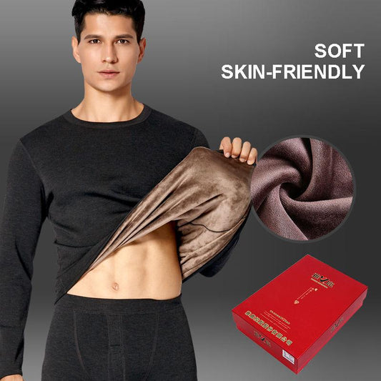 Men's Thermal Underwear Men's Suit Autumn and Winter Plus Velvet Thick Autumn Clothes Long Trousers