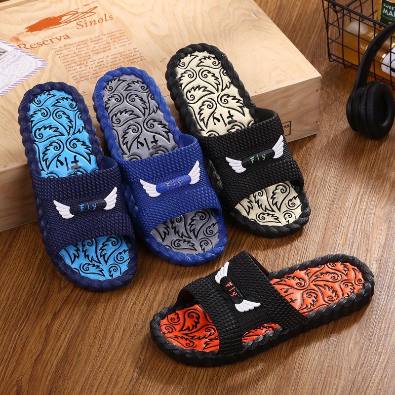 Unisex Deodorant Anti-Slip Slippers Men's Summer Home Indoor Leisure Sandals and Slippers Bathing Waterproof Slippers Outside Wear Korean Beach Shoes