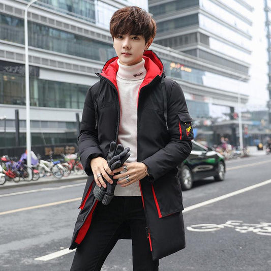 Trend Men's clothes  Winter Medium and long section Leisure Cotton clothing Large size Down jacket