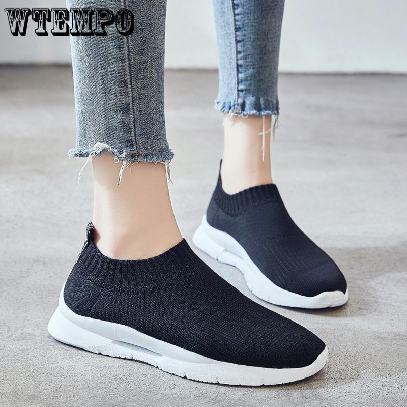 Socks Shoes Women's Casual Platform Women's Shoes 2019 New Flat Bottom Sports Shoes