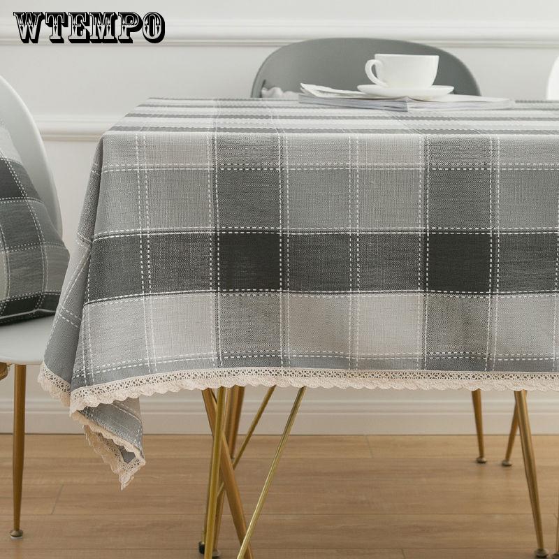 Padded Waterproof Coffee Table Restaurant Tablecloth Coffee Table Striped Tablecloth Fabric