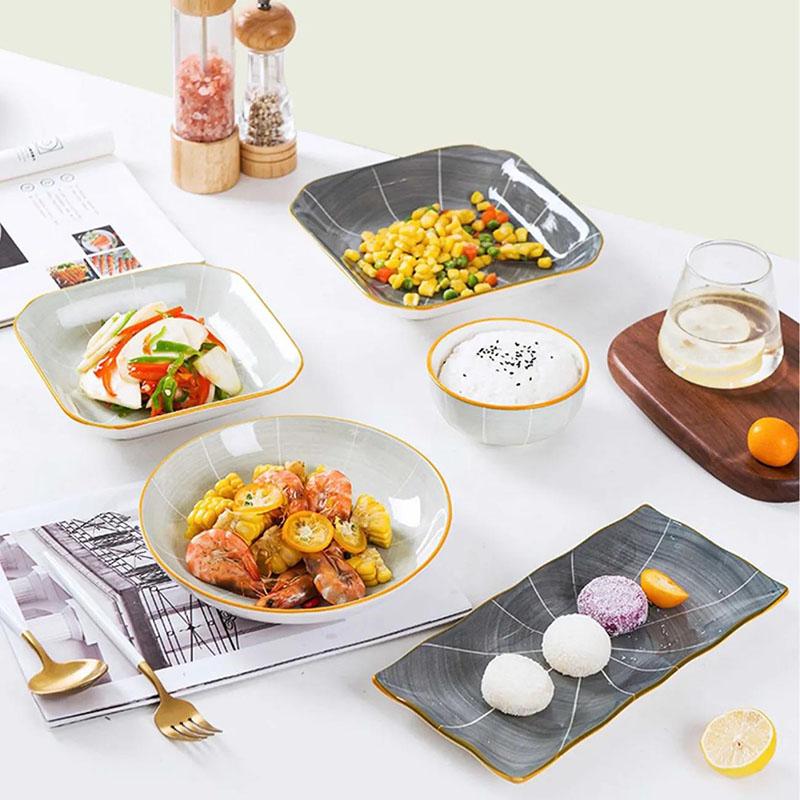 Plate Household Net Celebrity High-value Dish Plate Fruit Plate Creative Thickened Fruit Plate Dinner Plate Practical Tableware Long Plate