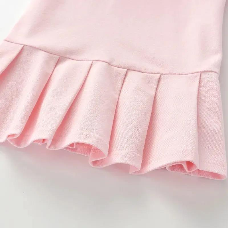 Pure Cotton Girls Dress Short-sleeved Children's Summer Fashion Polo Skirt Baby Children's Skirt